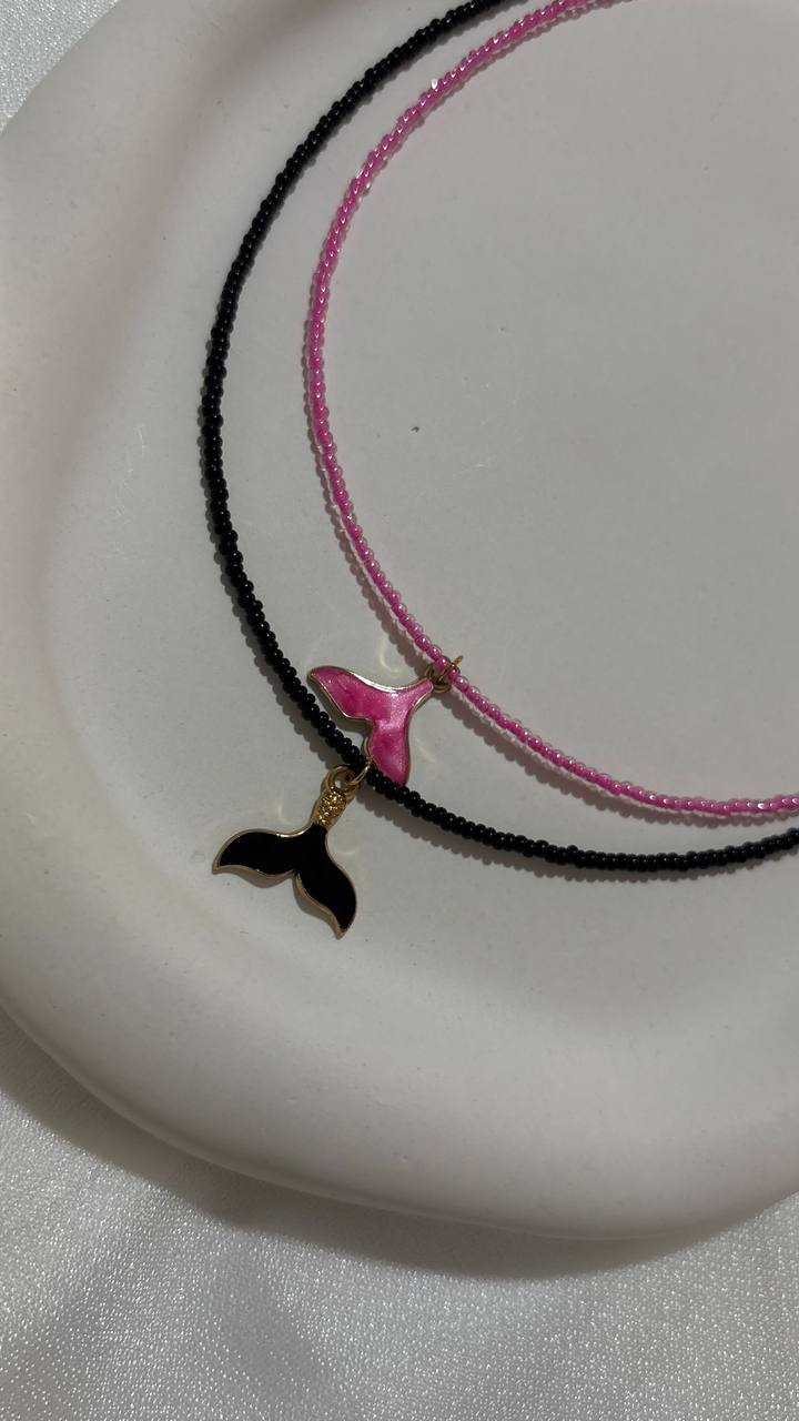 گردنبند منجوقوپلاک نماد وال رنگ ثابت